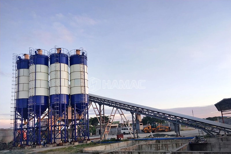 Belt conveyor type concrete batching plant in the Philippines