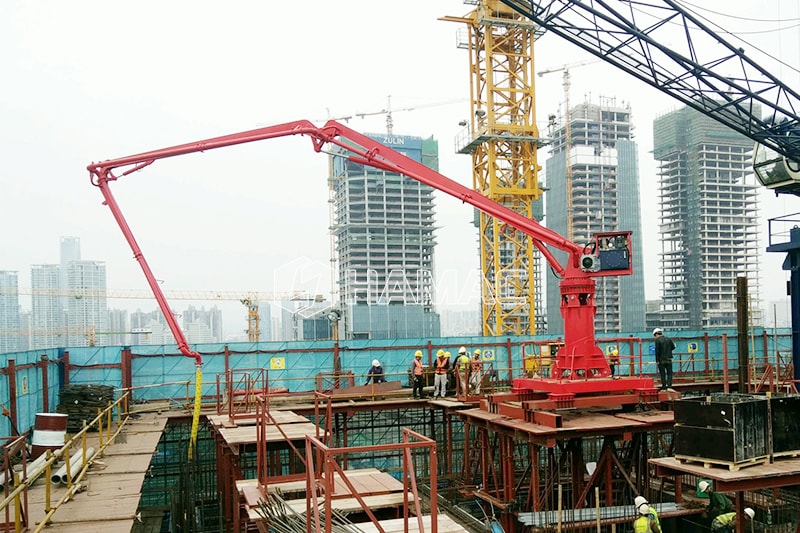 Pluma distribuidora de hormigón estacionaria en China