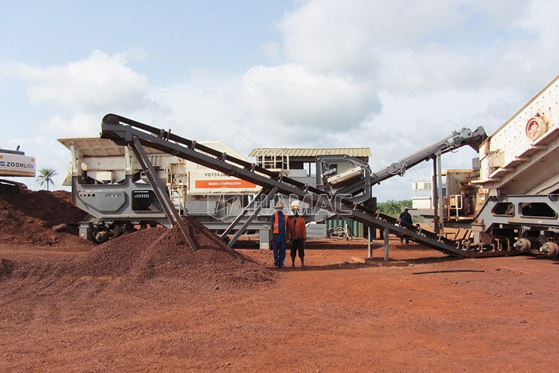 Planta móvil de trituración y cribado de 200tph en Guinea