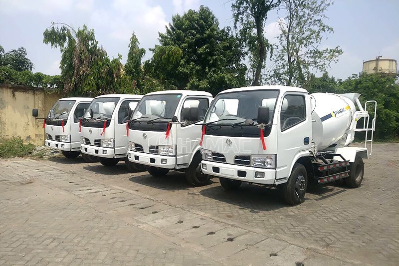 They drive the mixer truck to Kathmandu.