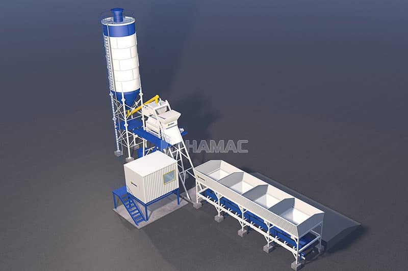 Modelo de planta dosificadora de hormigón de tipo elevador de salto