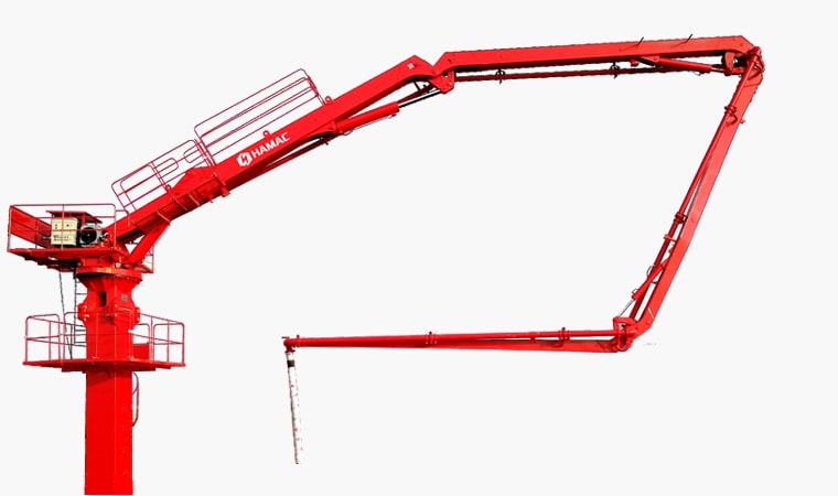 Pluma de distribución de hormigón estática de elevación