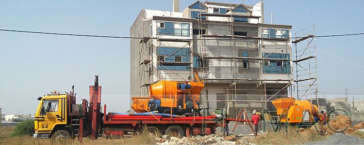 Two sets of Concrete mixer with pump arrived customer's site