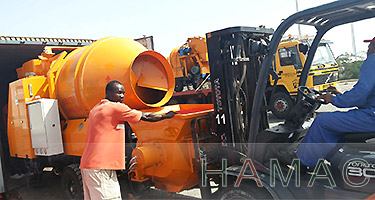 Two sets of Concrete mixer with pump arrived customer's site