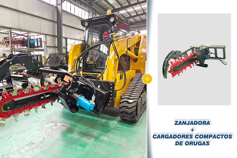 CARGADOR DE ORUGA CON ZANJADORA