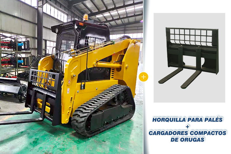 CARGADOR DE ORUGA CON HORQUILLA PARA PALETS