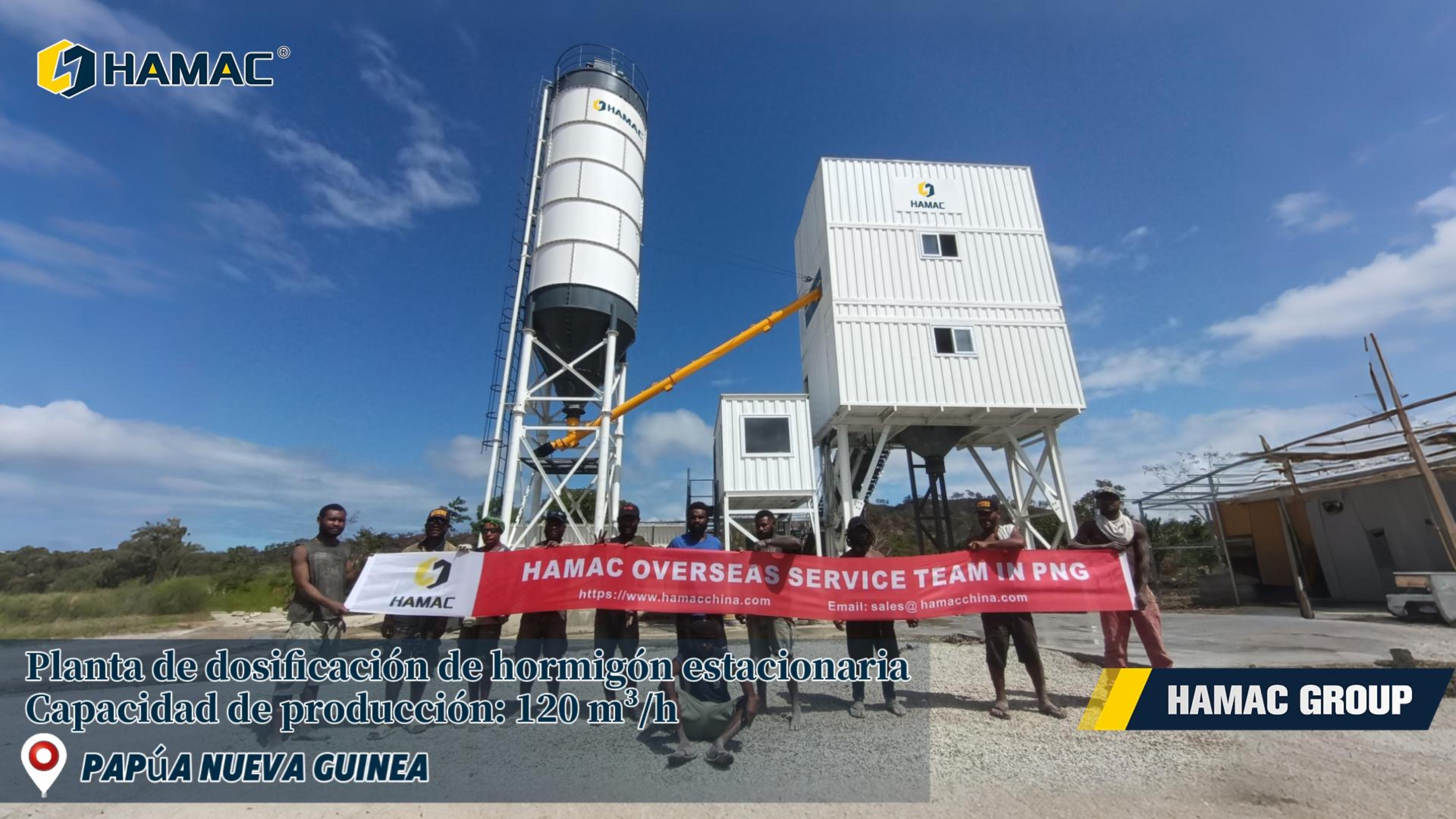 Planta Mezcladora de Concreto Estacionaria de 120 m³/h en Papúa Nueva Guinea